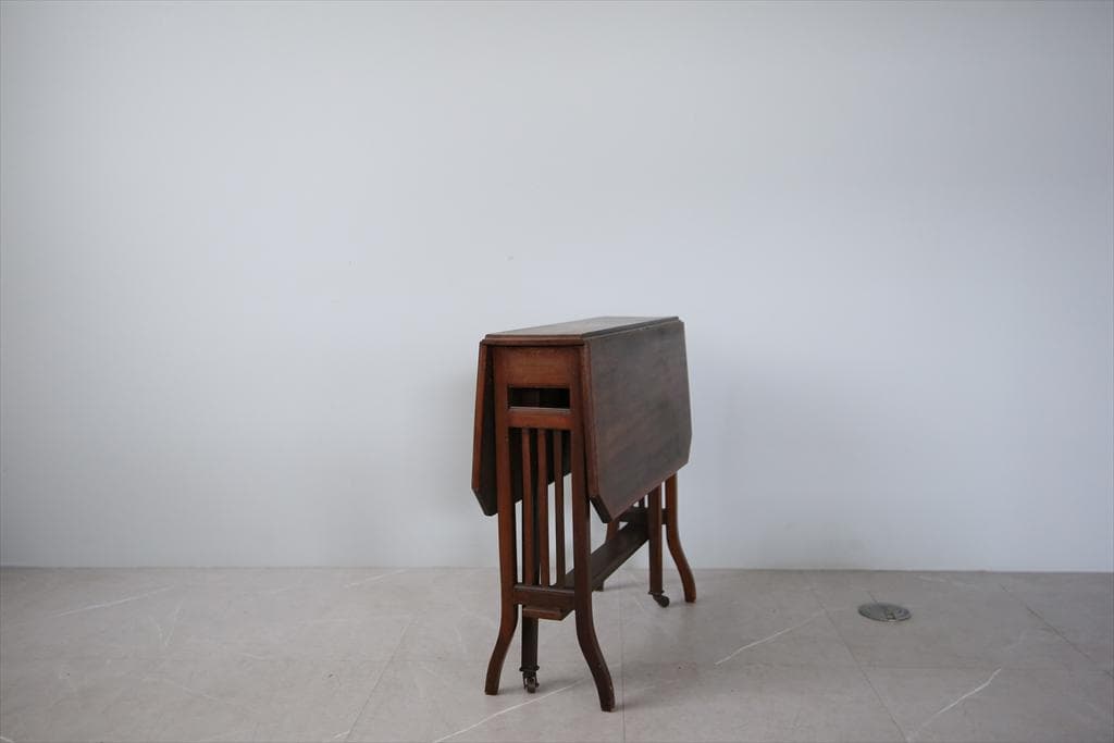 英国アンティーク木製ゲートレッグテーブル/ダイニング机/バタフライ(91-54)