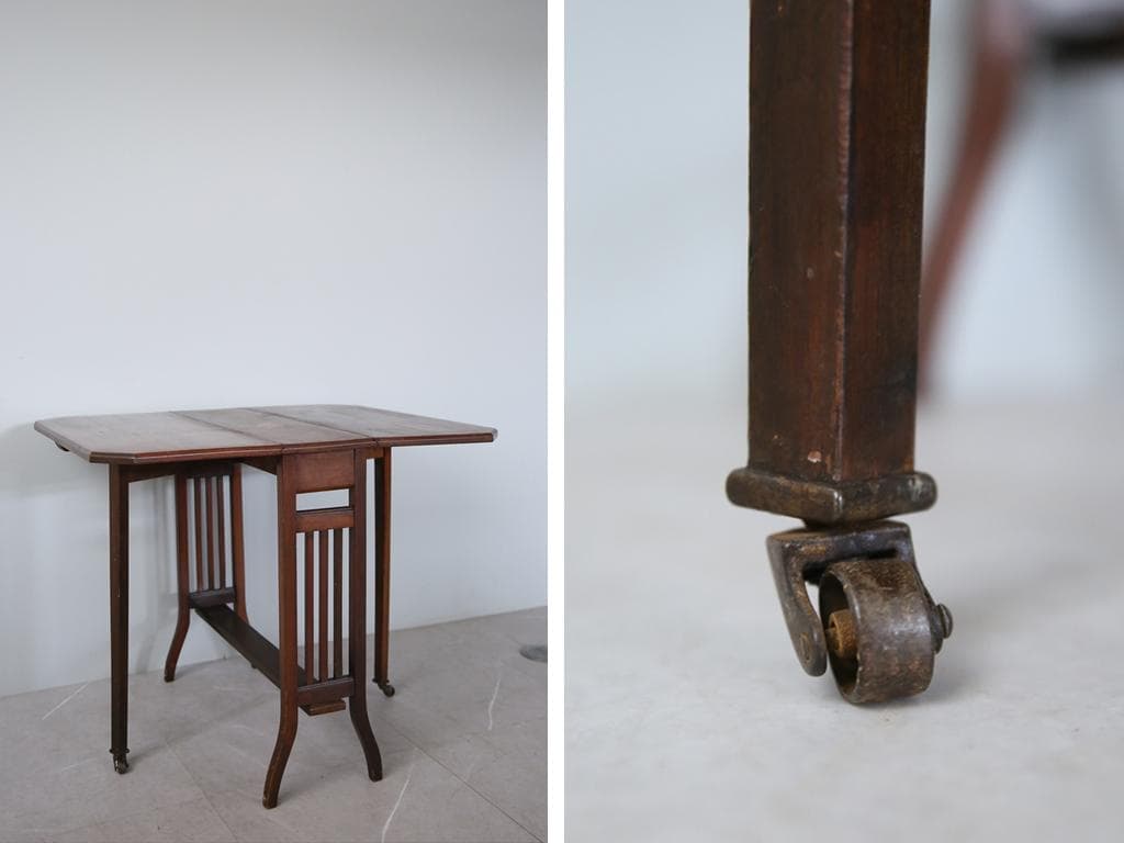 英国アンティーク木製ゲートレッグテーブル/ダイニング机/バタフライ(91-54)