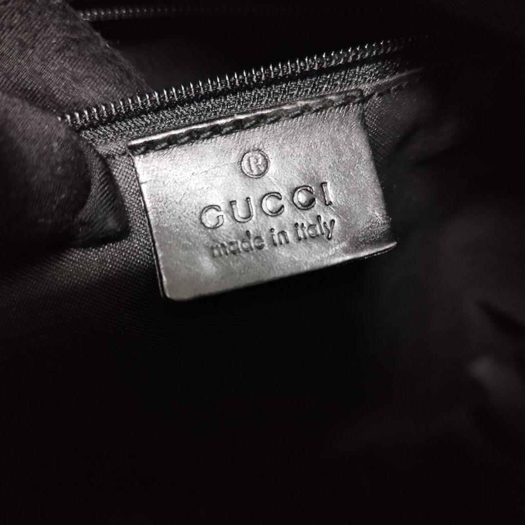 美品☆　グッチ　ワンショルダーバッグ　GG　ナイロン　肩掛け　レザー　ビッグGG