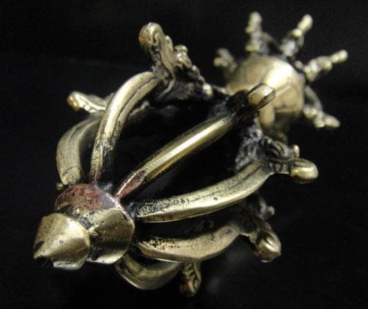 チベット密教法具　九鈷杵（アンティークゴールド）-大