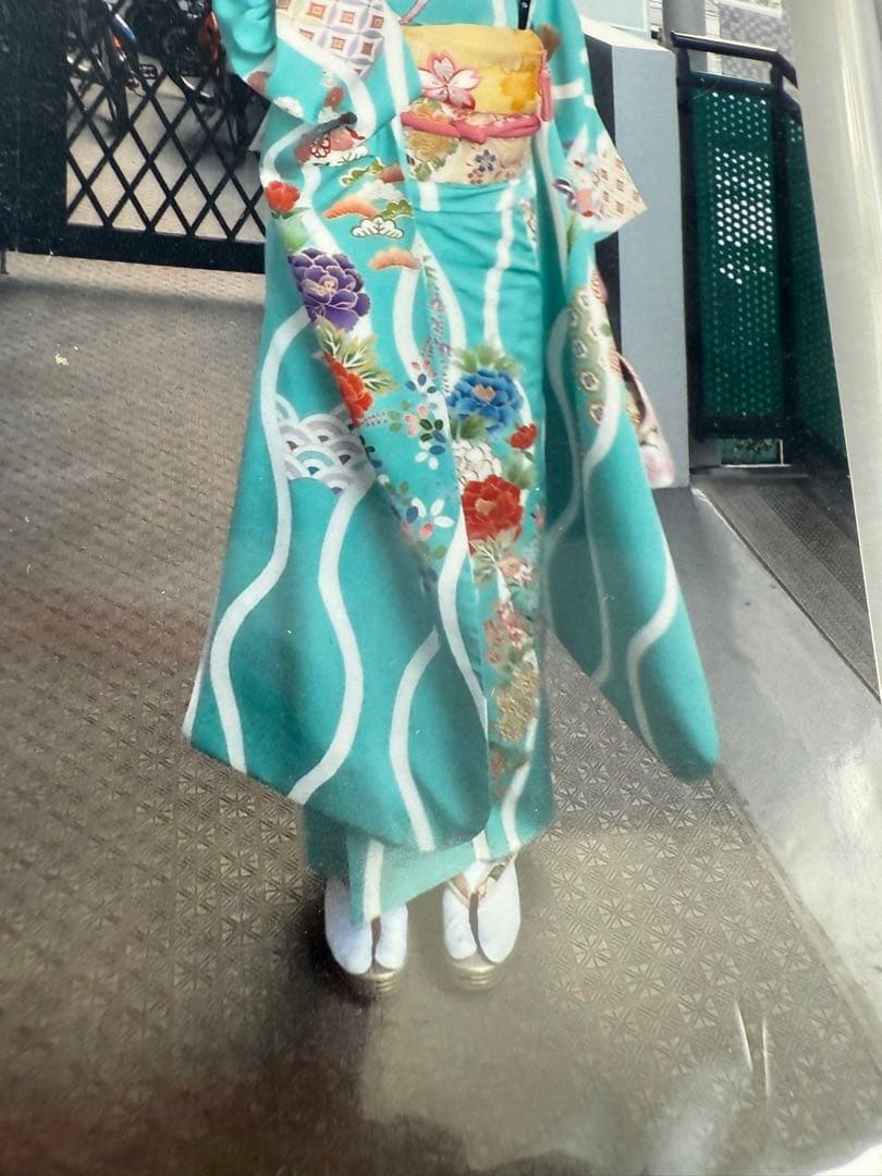 美術友禅振袖　吉祥立涌四季草花別誂え証書付き　長襦袢　新品袋帯