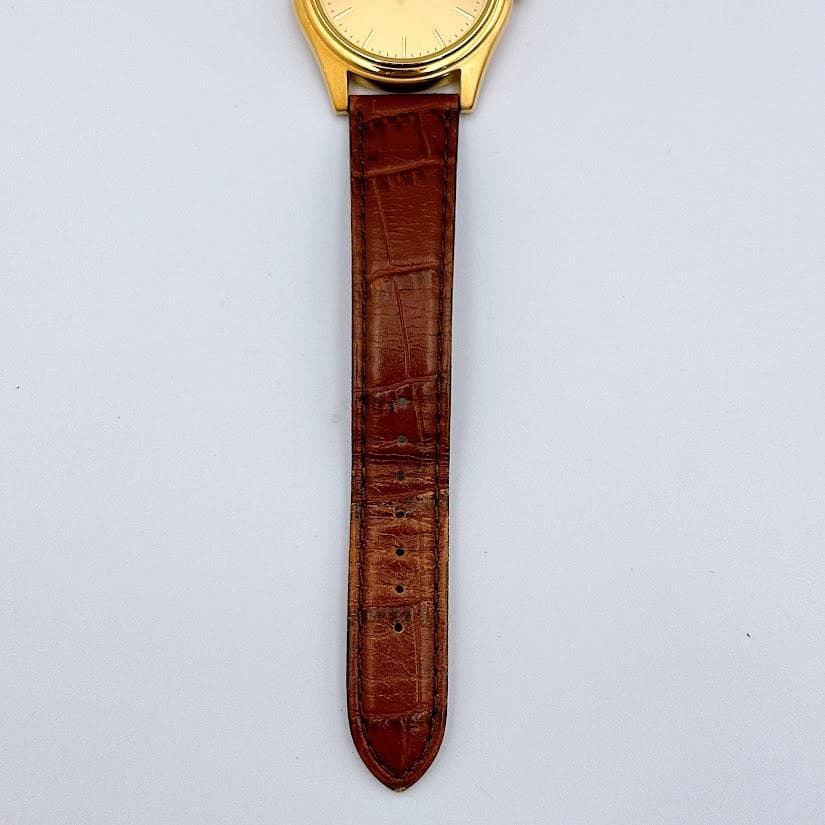 セイコー クォーツ デイト ヴィンテージ ゴールド メンズ腕時計 動作良好