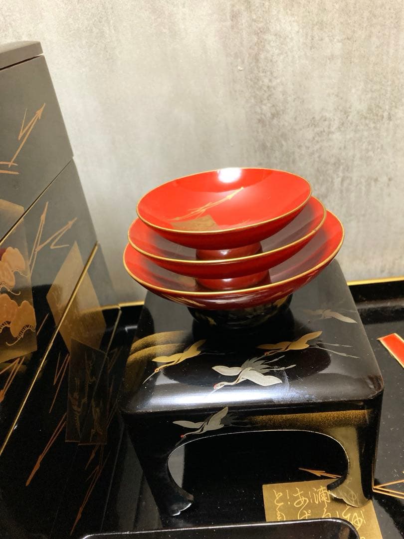 【貴重】重箱 四段重 お屠蘇 御膳セット 塗り 漆器