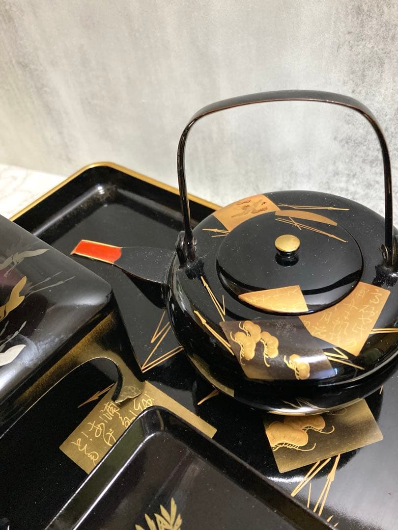 【貴重】重箱 四段重 お屠蘇 御膳セット 塗り 漆器