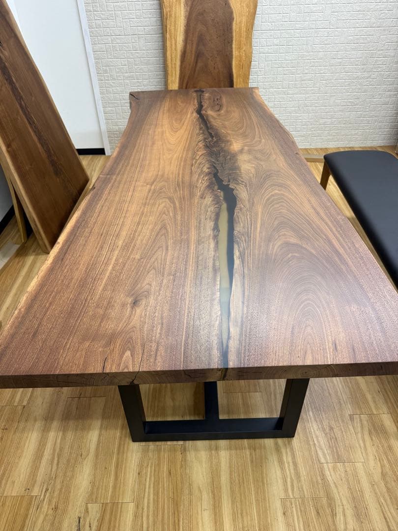 高級ウォールナット ダイニングテーブル 大型 無垢 一枚板
