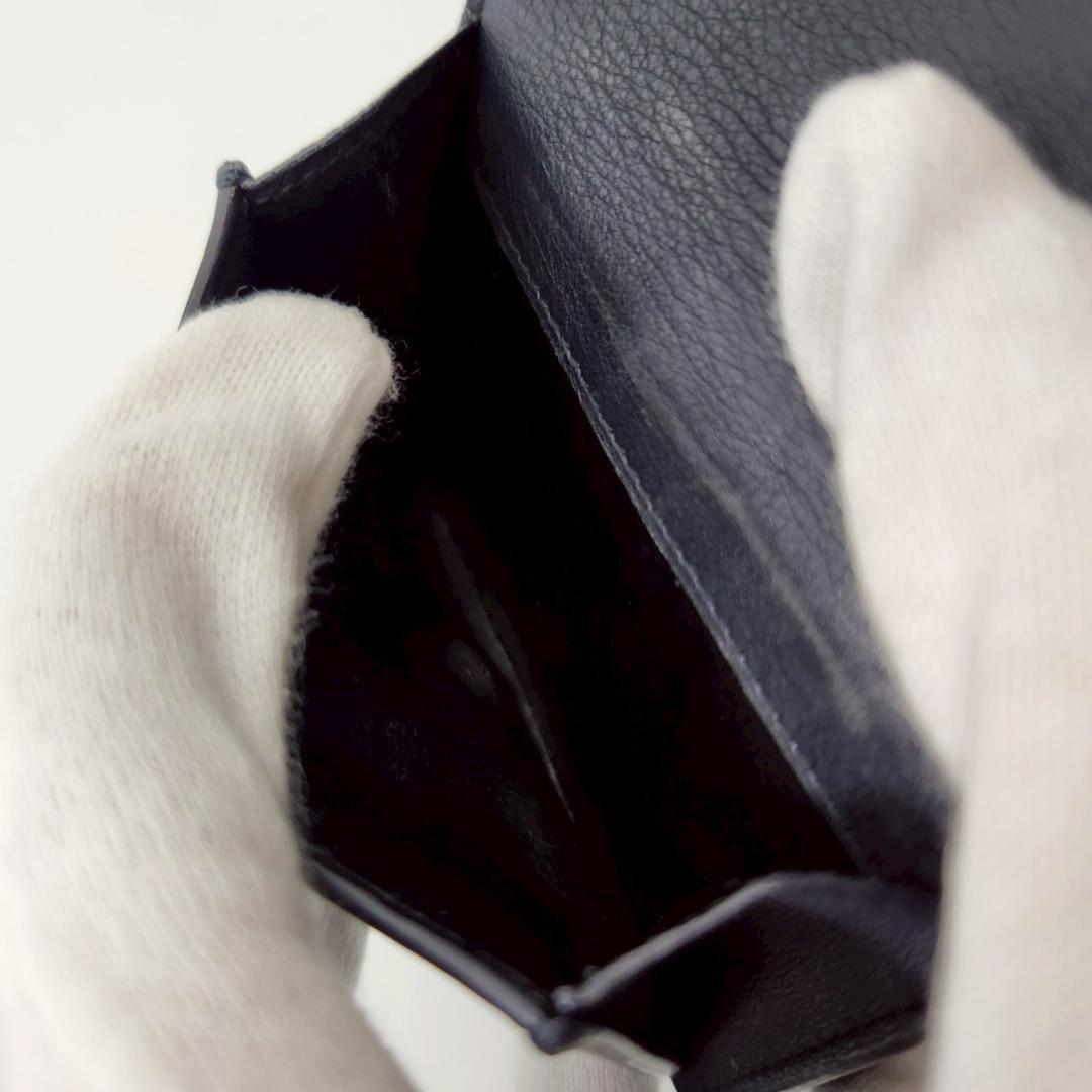 極美品 サンローラン 三つ折財布 オリガミ タイニウォレット レザー ブラッ ク