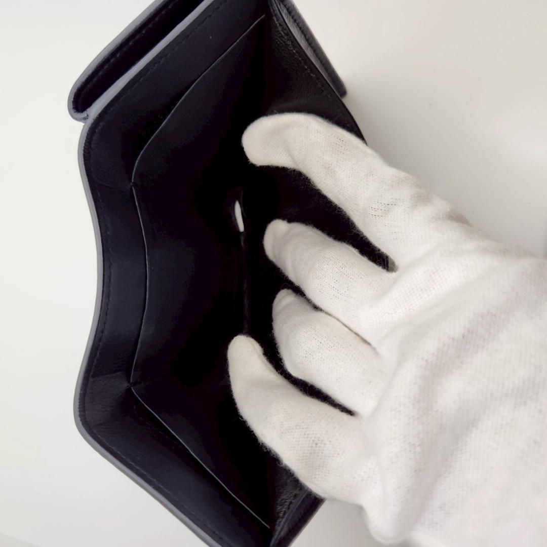 極美品 サンローラン 三つ折財布 オリガミ タイニウォレット レザー ブラッ ク