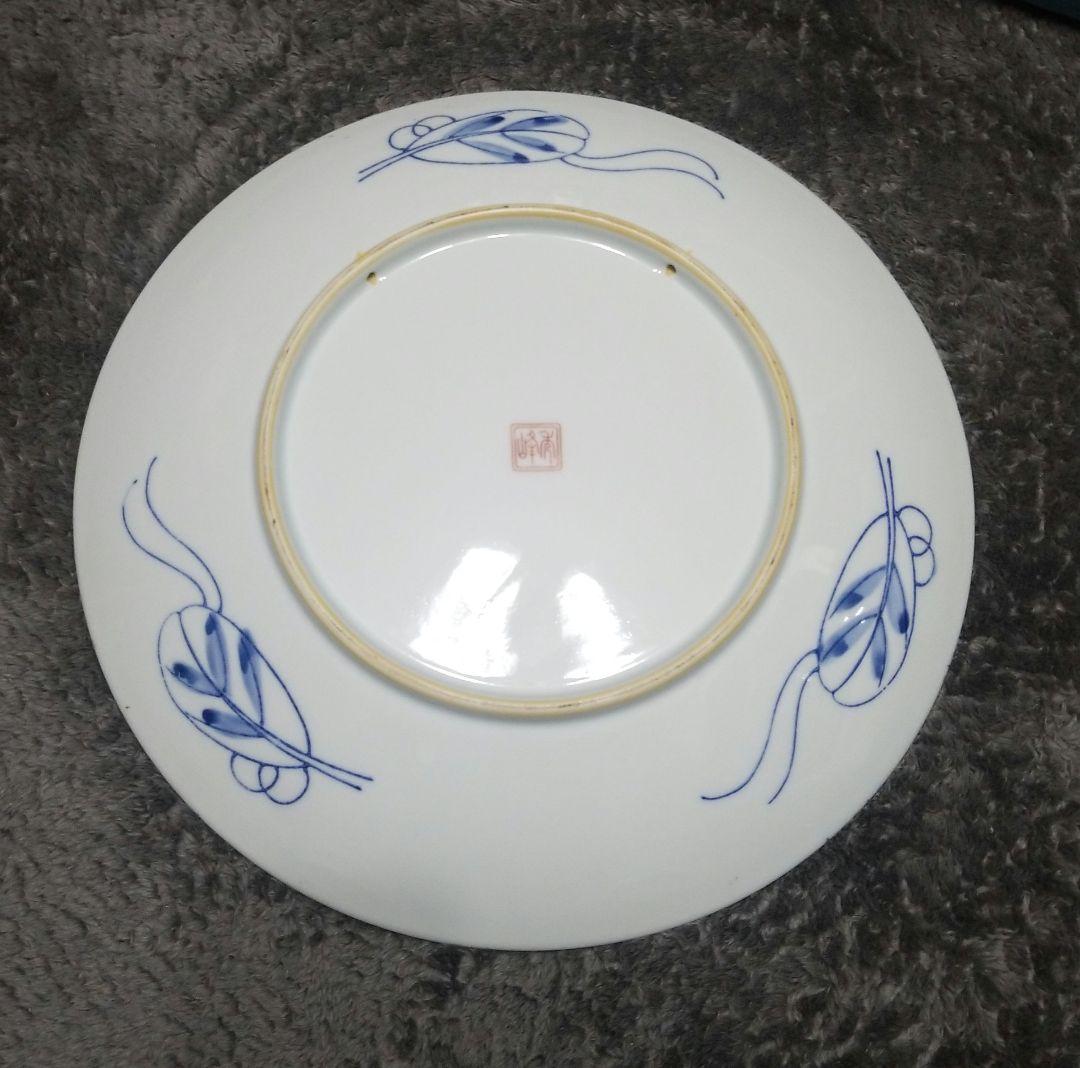 金襴手　古伊万里　有田焼　秀峰作　陶印いり直径31おおざら