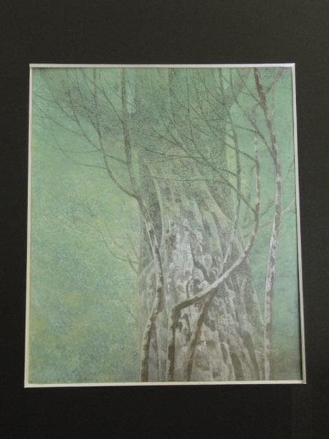 佐々木豊、【杜】、希少な額装用画集より、新品額装付、状態良好