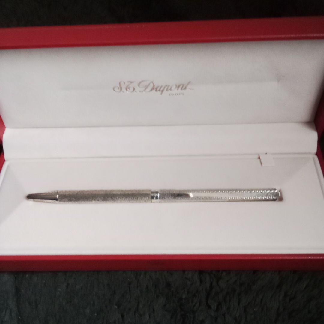 ☆美品　S.T. Dupont シルバーボールペン 専用ケース付き