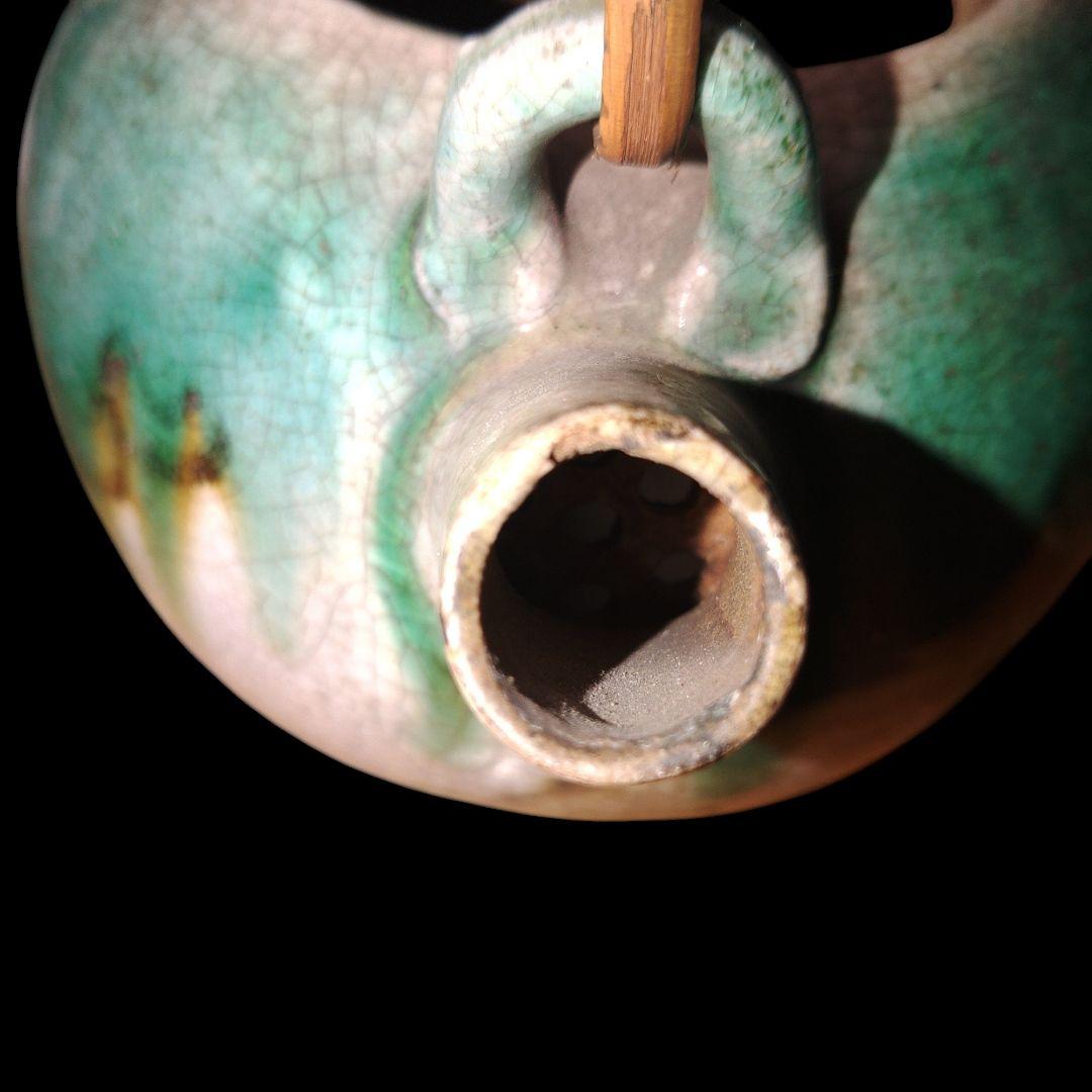 清水六兵衛　織部釉急須　土瓶　茶道具