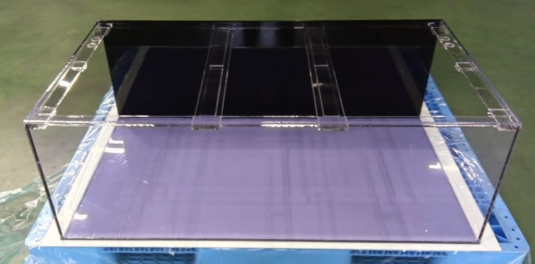 アクリル水槽 背黒 底透明青 W120 D70 H40 ワンオフ 佐川急便発送