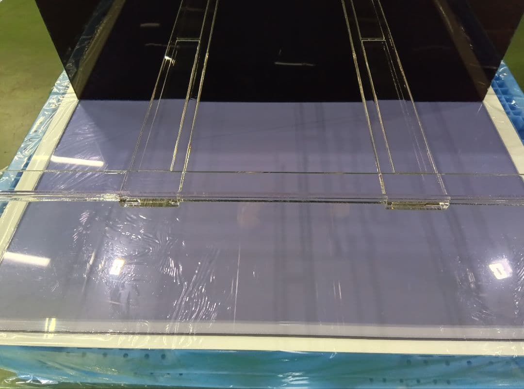 アクリル水槽 背黒 底透明青 W120 D70 H40 ワンオフ 佐川急便発送