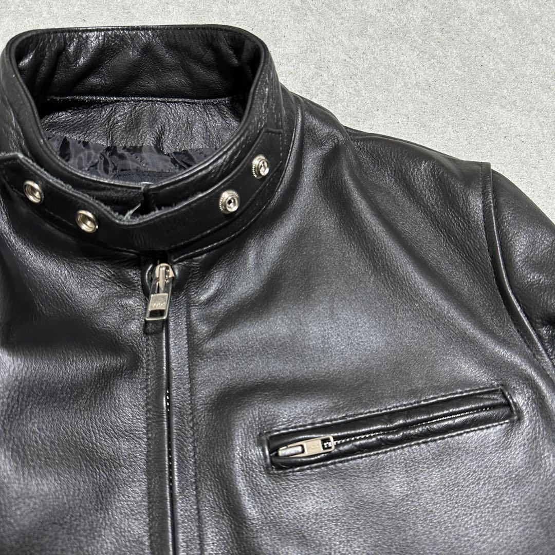 専用★美品✨ホーンワークス　シングルライダースジャケット　ブラック　バッファロー