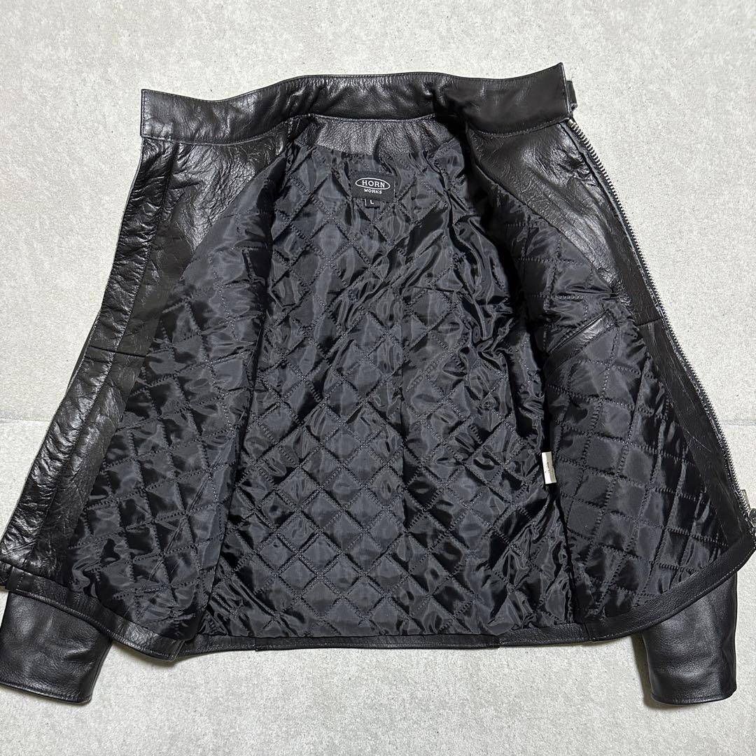 専用★美品✨ホーンワークス　シングルライダースジャケット　ブラック　バッファロー