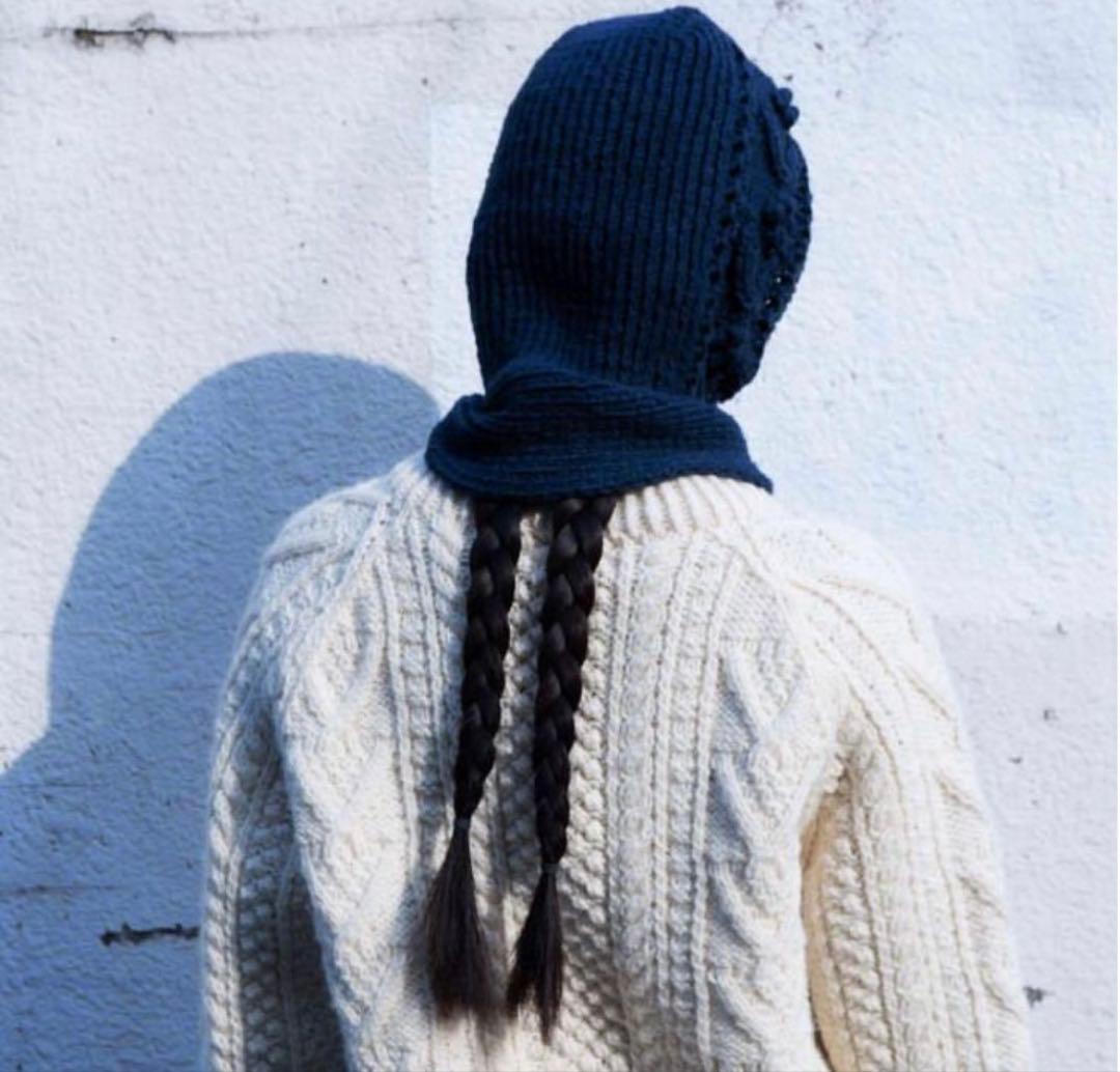 yukifujisawa アランニット帽フーディー