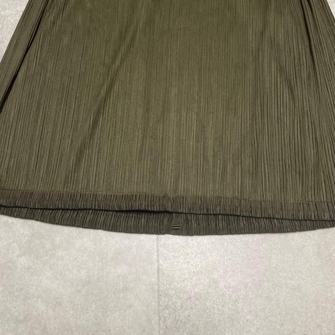 【激レア！】プリーツプリーズ　スカート　ウエスト＆裾ゴム　カーキ　5