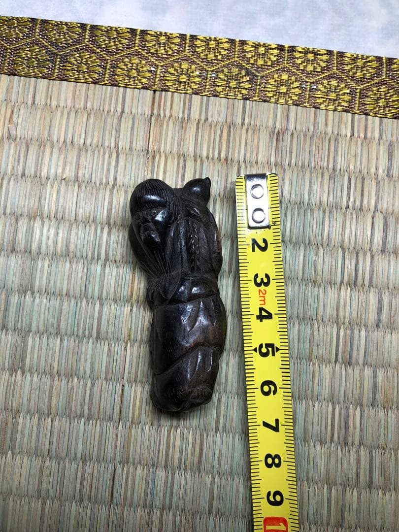 明治時代根付、仙人沉香 木彫