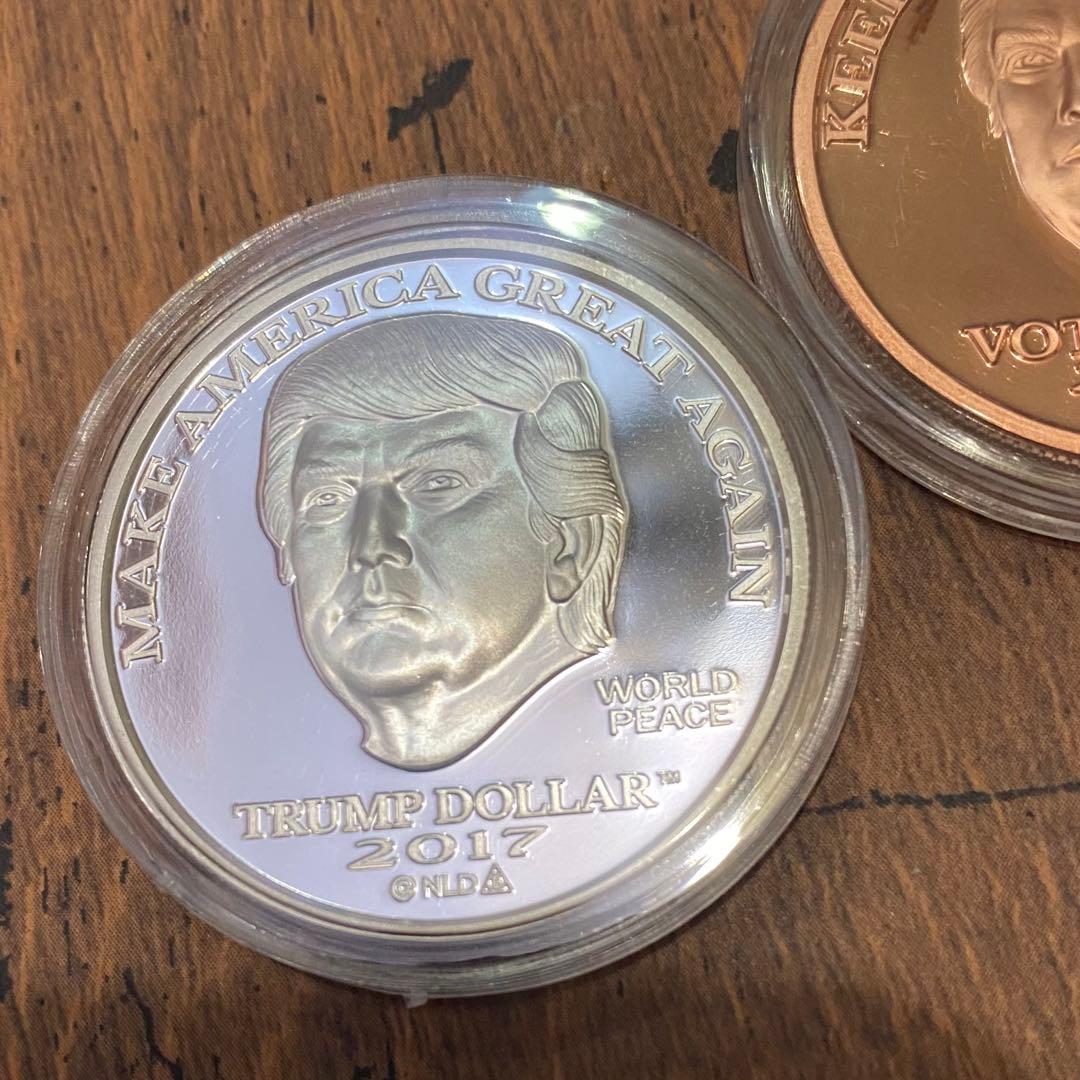 トランプ大統領 1oz 銀貨 銅貨セット 純銀 純銅 シルバー ラウンド