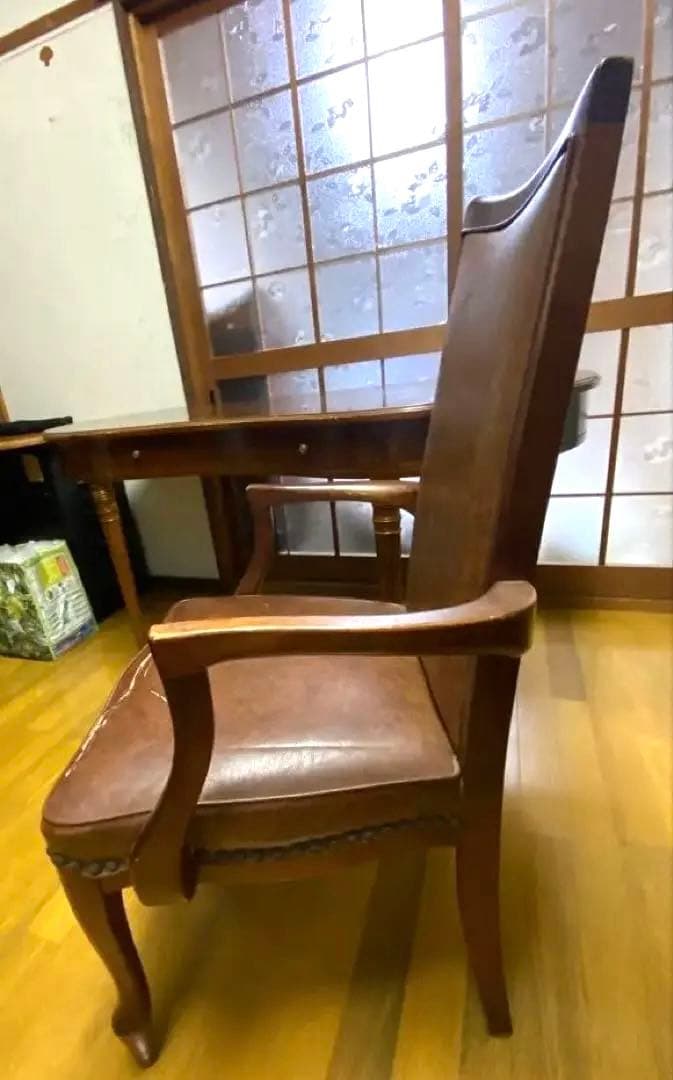 書斎 椅子 ブラウンアームチェア クラシックスタイル