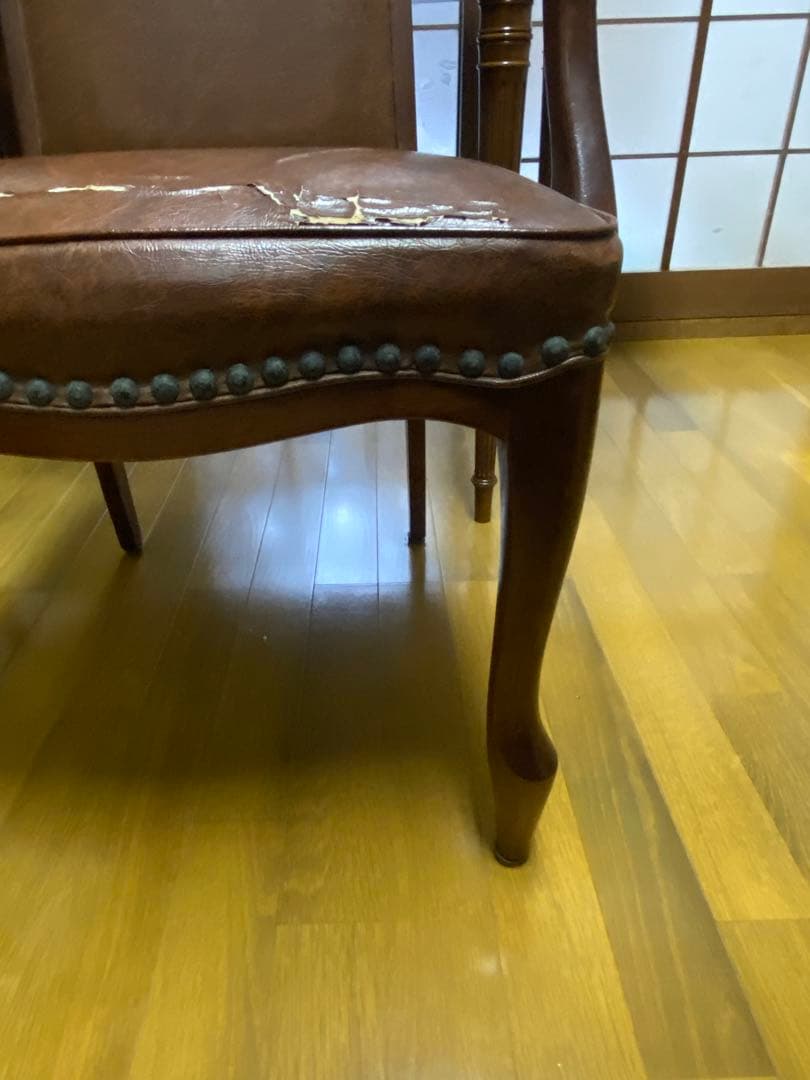 書斎 椅子 ブラウンアームチェア クラシックスタイル