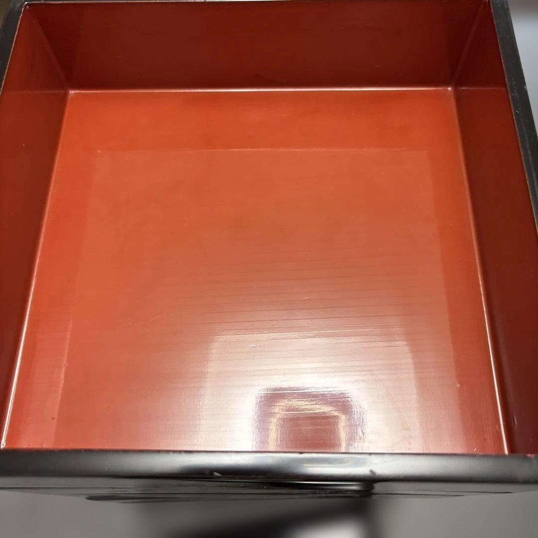 漆器 重箱 5段 黒地 金色松