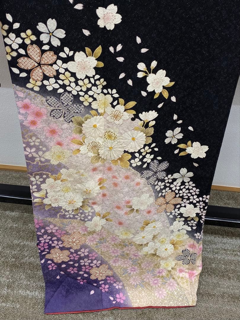 振袖 豪華 銀通し 絞り加工 グリッター 紋意匠 身丈163cm