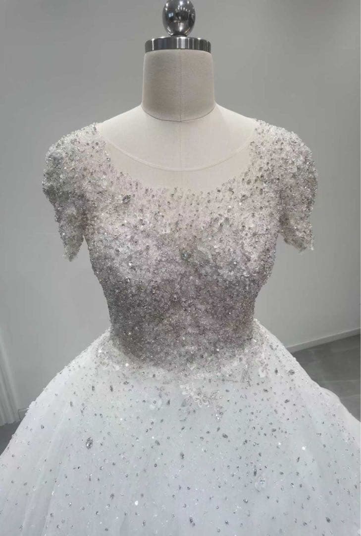 Aライン ビジュー ウェディングドレス/MINLADY BRIDE 美品☆