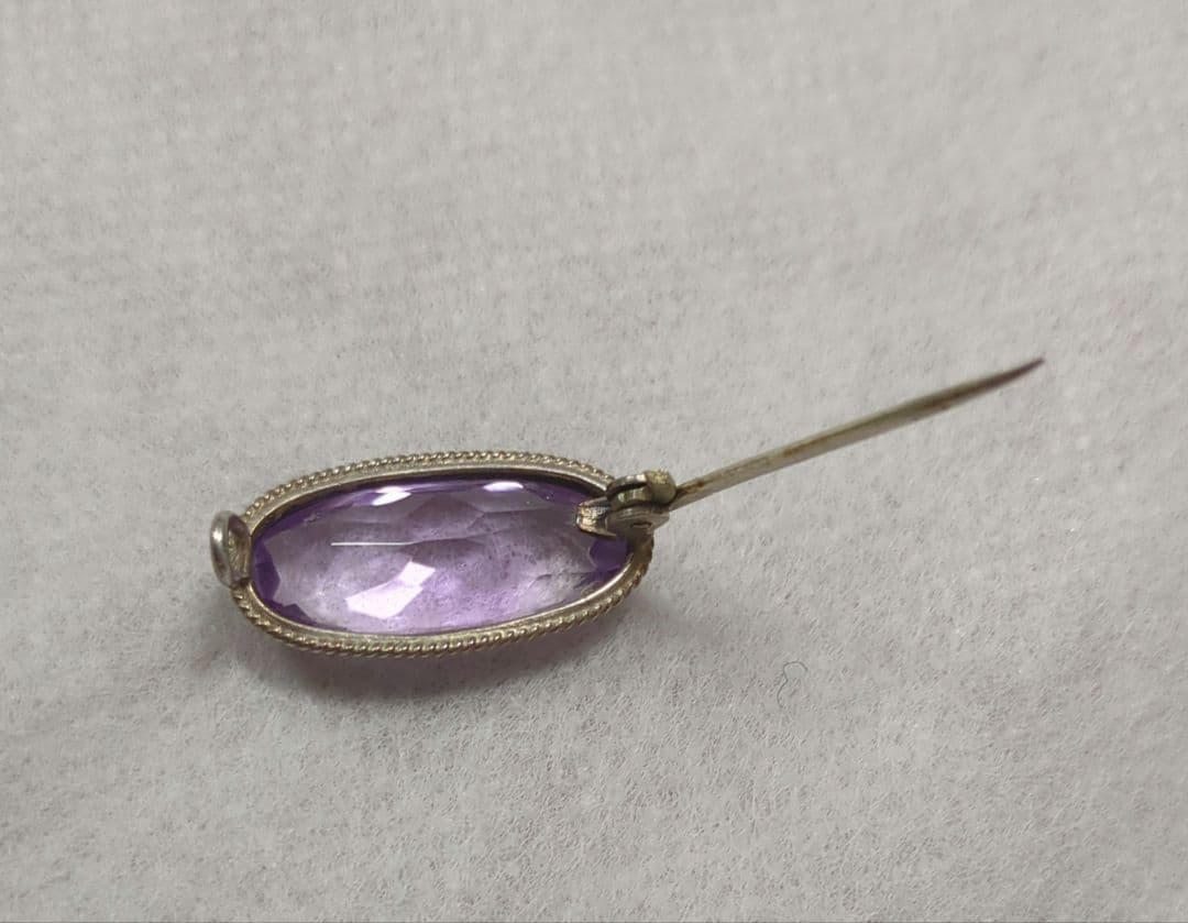 アメジスト　アンティーク　オーバル　925 silver ブローチ
