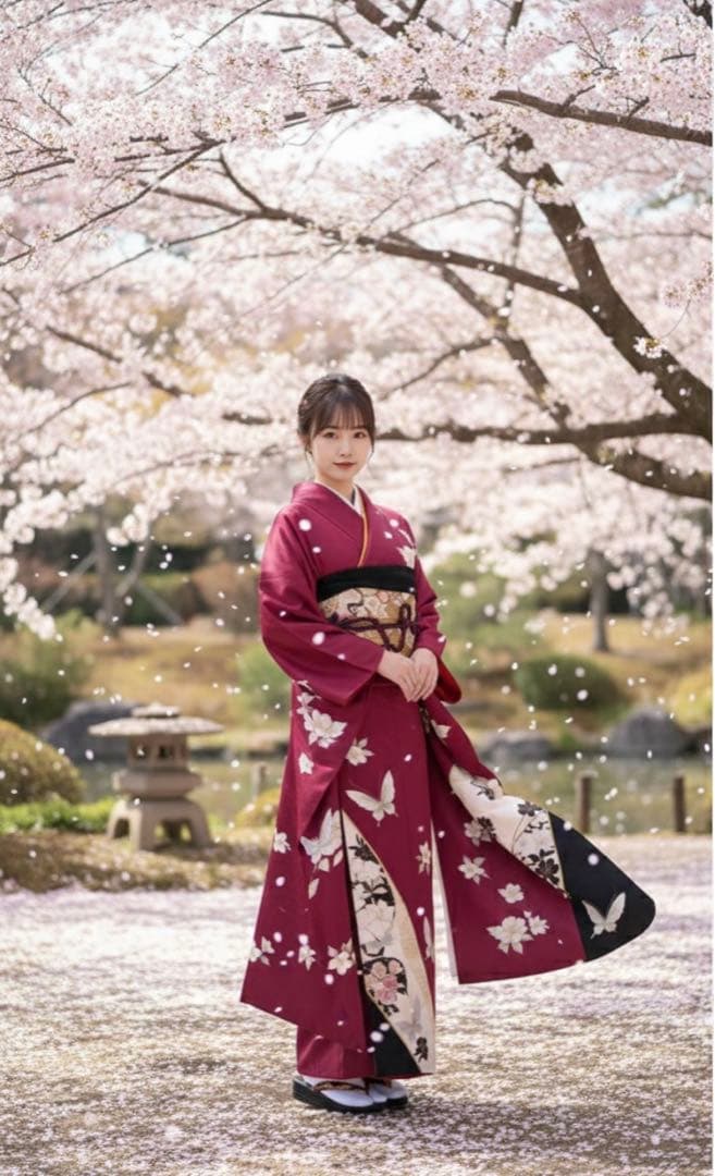 振袖セット　4点　葡萄色