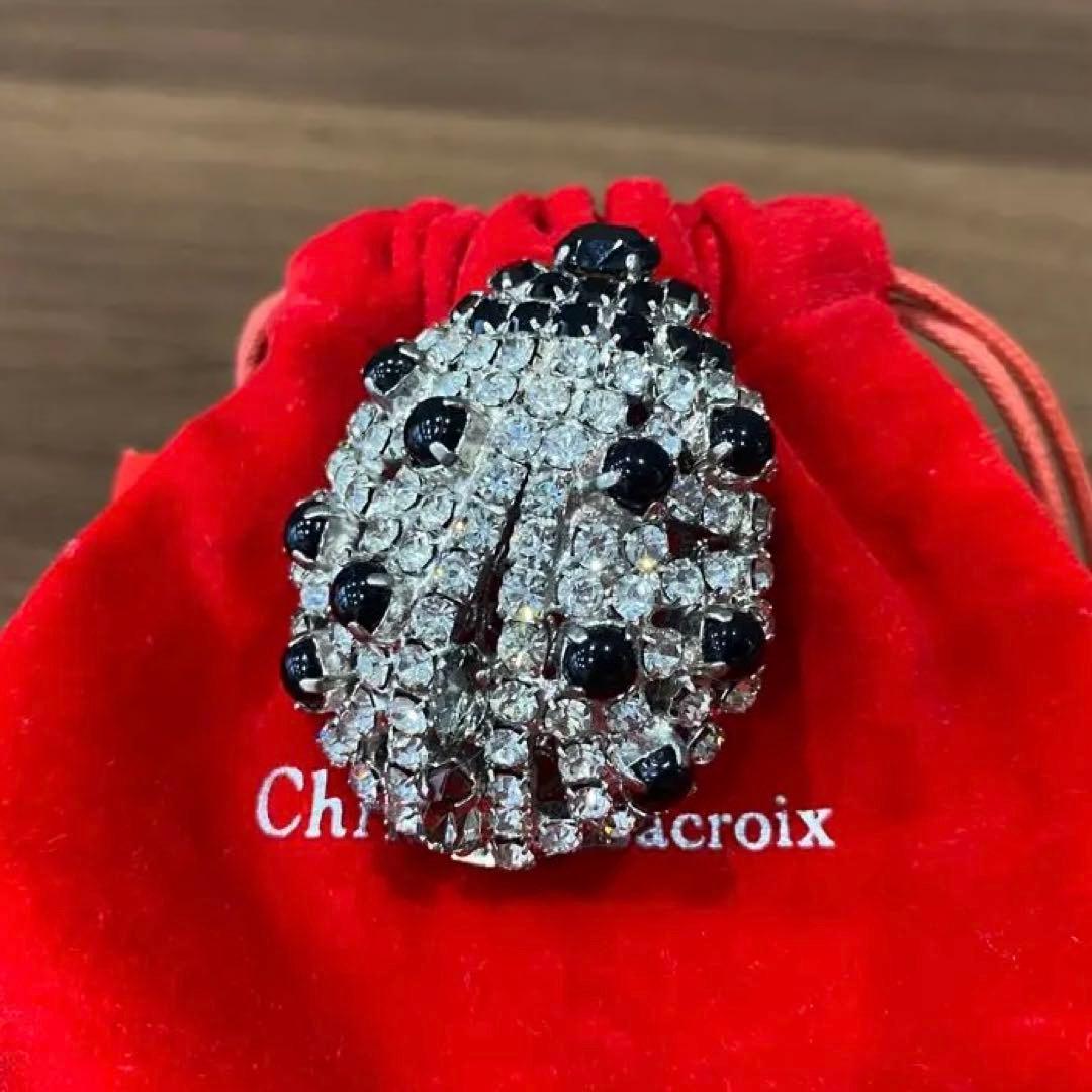 【美品】Christian Lacroix ラクロワ てんとう虫 ブローチ