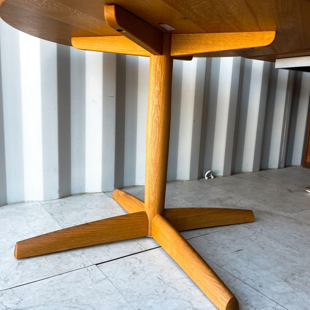 取付無料！飛騨産業 キツツキ 侭 オーク材北欧ナチュラル円形ダイニングテーブル✨