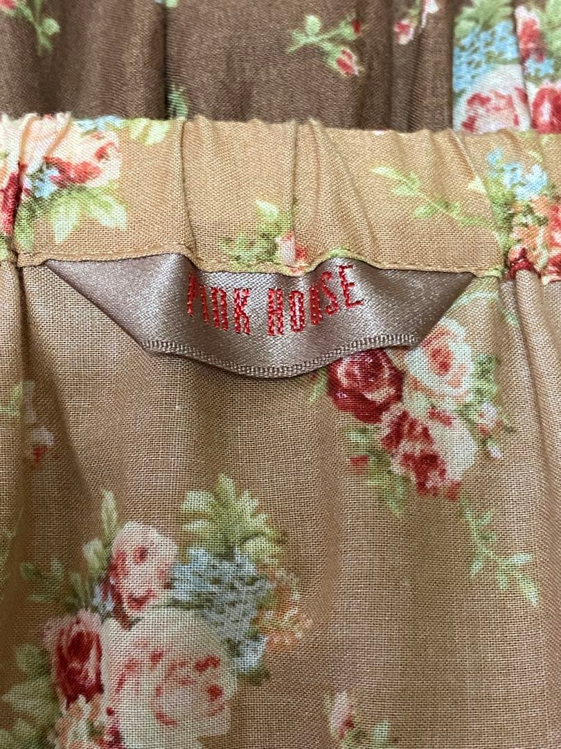 お盆セール中ピンクハウス ブラウン たくし上げリボン使い グラデーションスカート