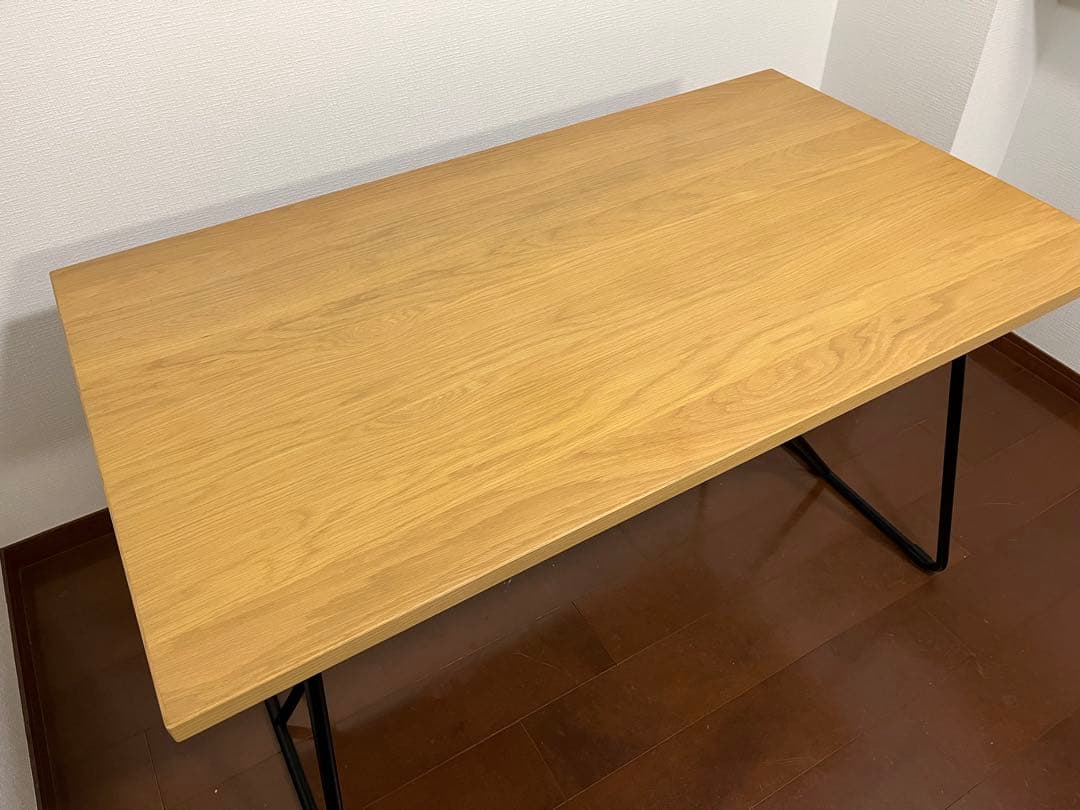 折りたたみダイニングテーブル オーク材突板　幅１２０ｃｍ