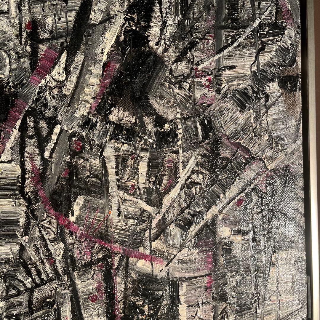 ★真作★ 旭日嘎(シゴラカ) 無題 油絵 貴重作品 フレーム付き 絵画 油彩画