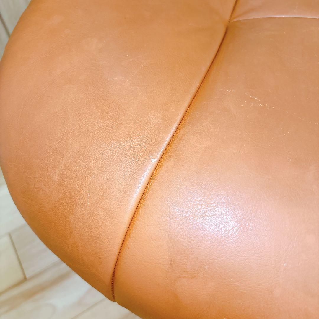 カリモク オットマン 本革 ブラウン 木製