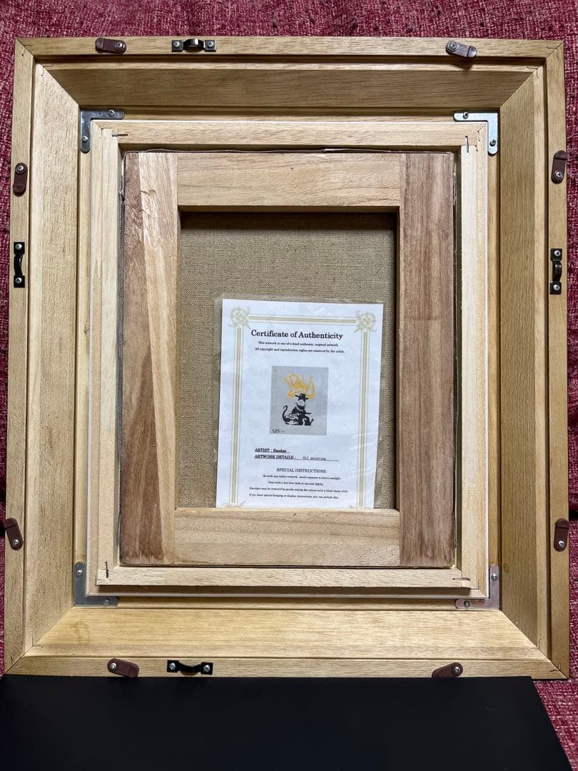 バンクシー 油絵 絵画 油彩 肉筆 額縁