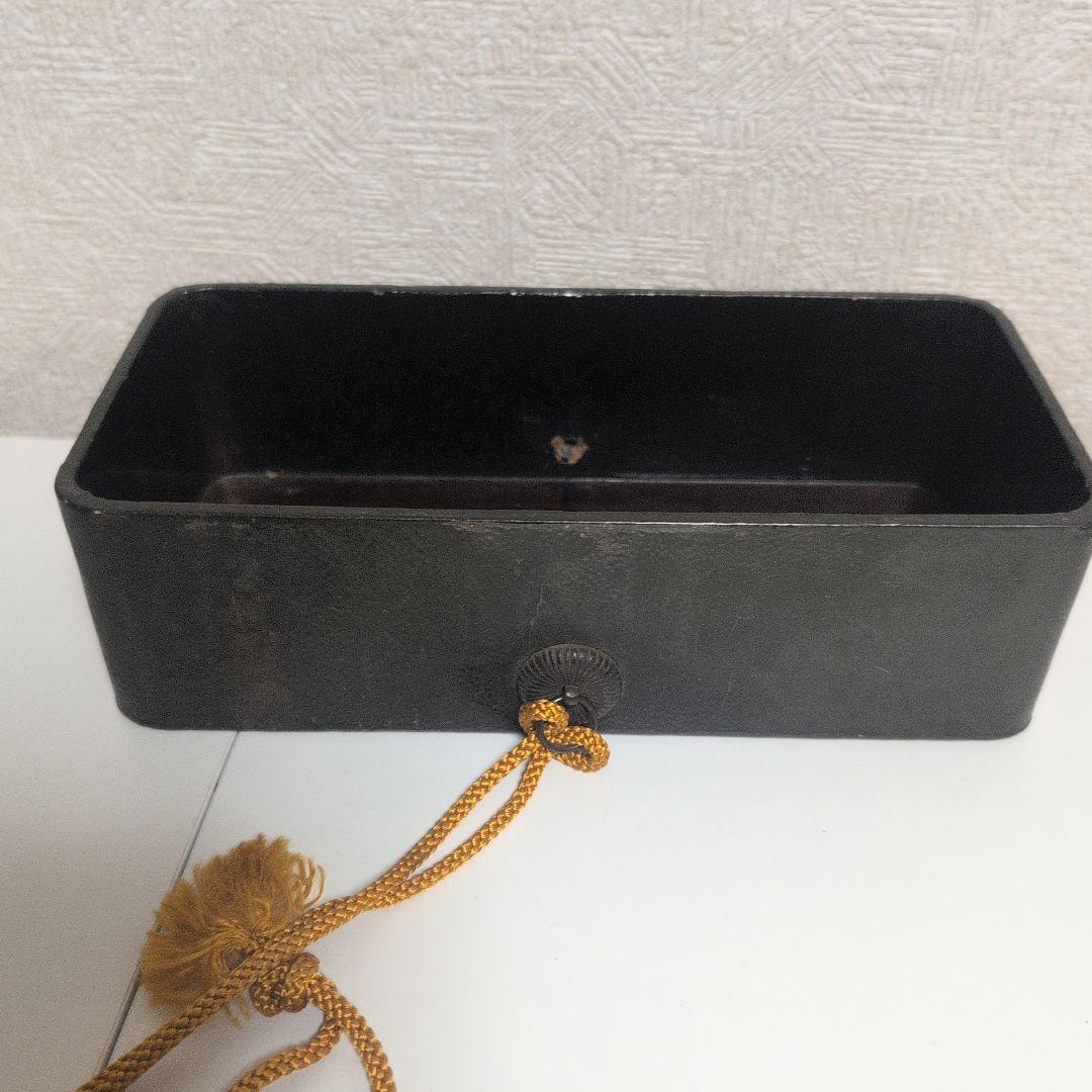 時代物　梨木　文箱　漆箱　漆器 収納箱 金色模様