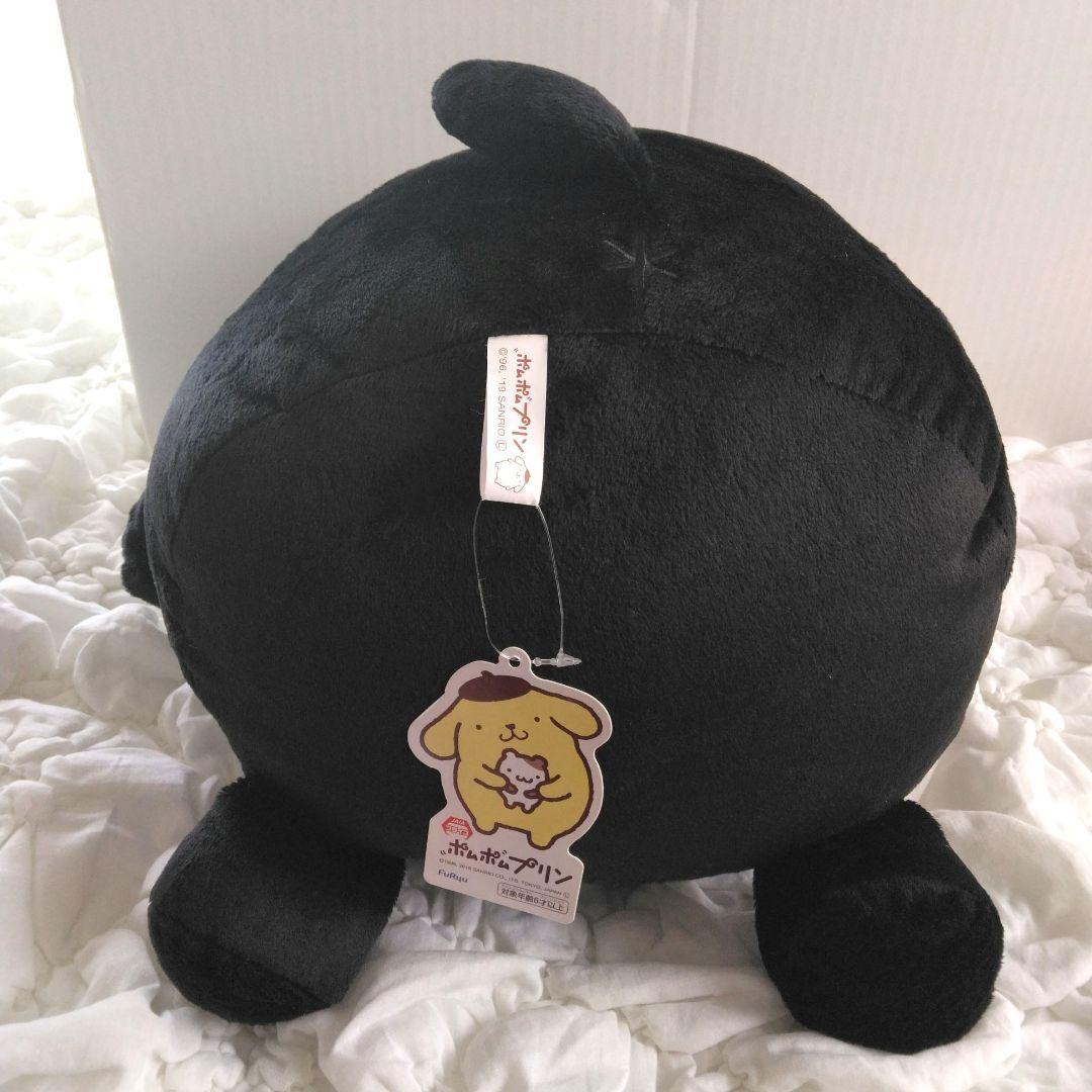 ナムコ限定　ポムポムプリン　わくわくブラックフライデー　BIGぬいぐるみ　黒