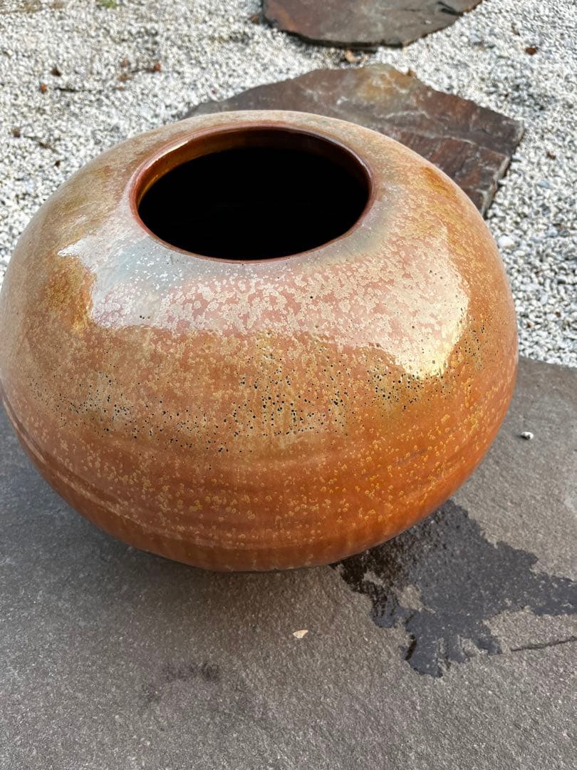 小石原焼　ヤマイチ窯 梶原藤徳作　大きめの花器　壺　置物