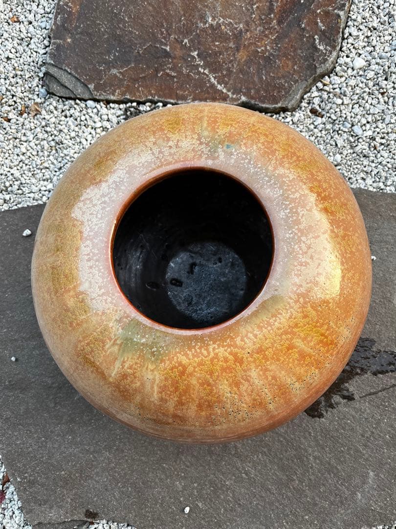 小石原焼　ヤマイチ窯 梶原藤徳作　大きめの花器　壺　置物