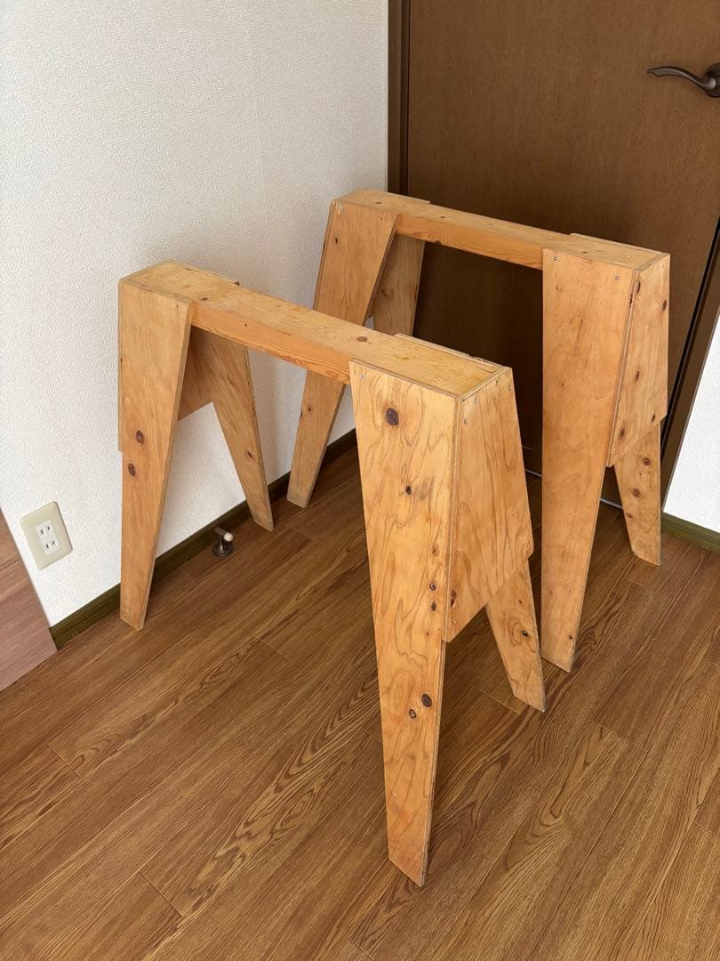 作業台 作業馬 テーブル脚 DIY 木工 スタッキング 天然木 2個セット