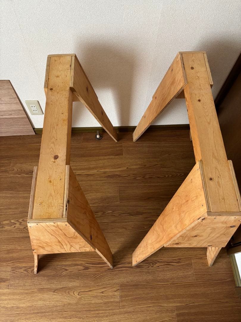 作業台 作業馬 テーブル脚 DIY 木工 スタッキング 天然木 2個セット