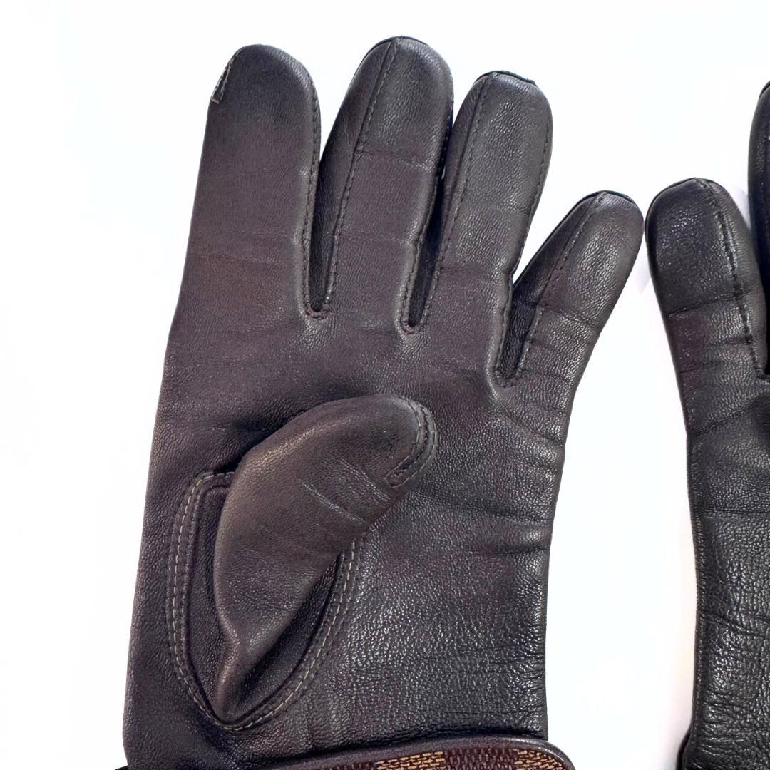 雷電 ルイヴィトン レザーグローブ ＃7.5 ラムスキン ダミエ 手袋