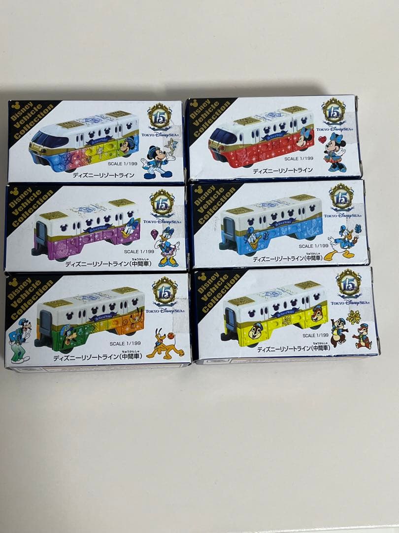 ディズニーリゾートライン ミニカー 6個セット　15周年　ディズニーシー　未開封