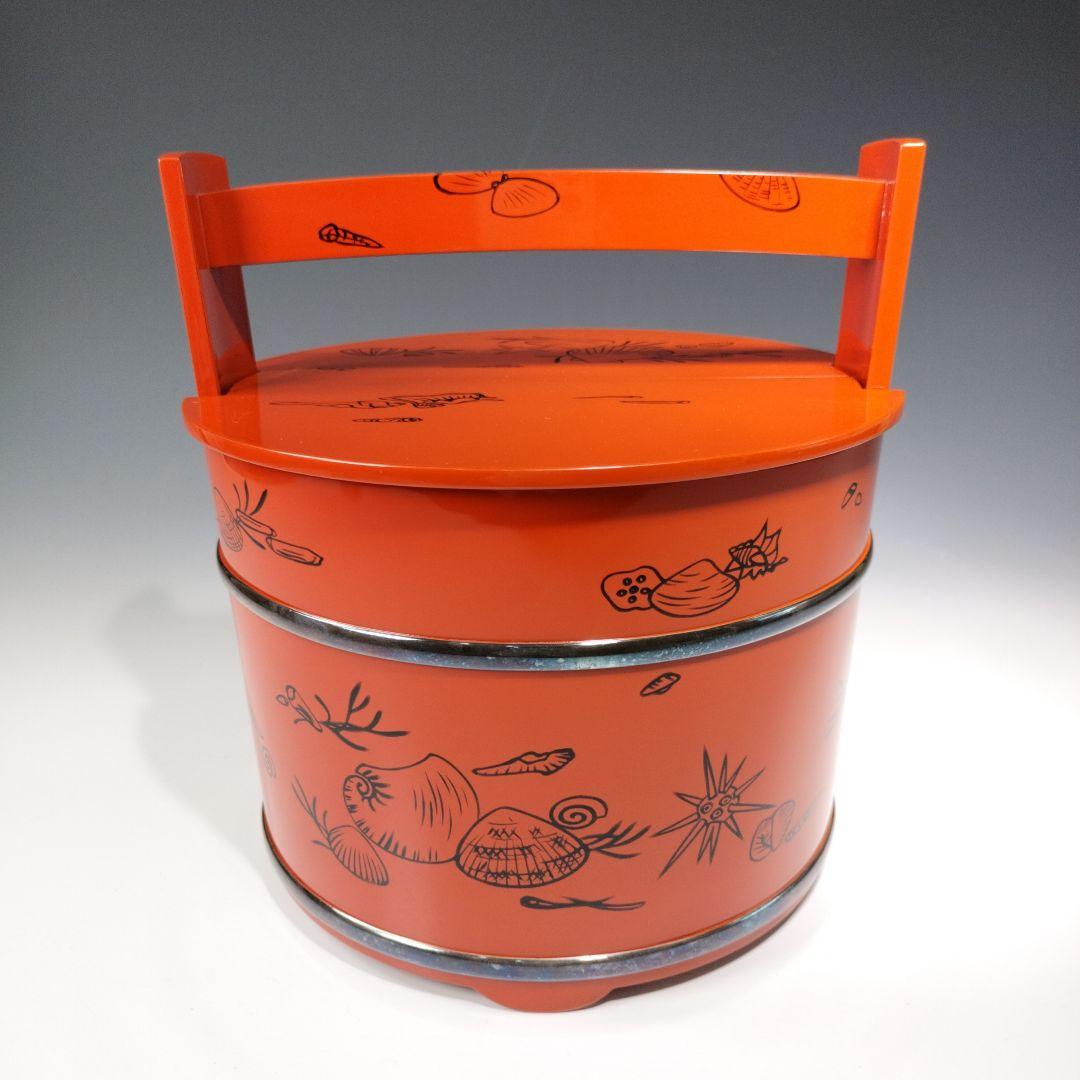 最終値下げ輪島塗　茶道具朱手桶水指　共箱　美品