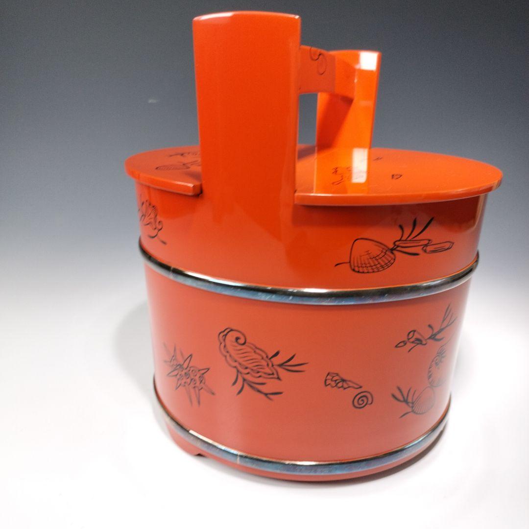 最終値下げ輪島塗　茶道具朱手桶水指　共箱　美品