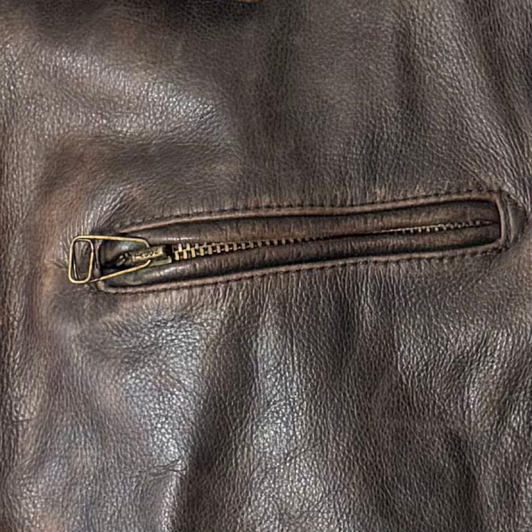 00s Eddie Bauer 牛革 レザージャケット ブラウン XL