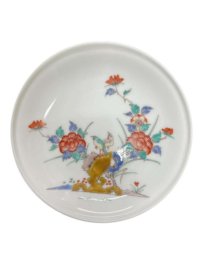 柿右衛門　赤絵の伝統　錦牡丹花鳥文　花鳥　額皿　錦　置物　和　インテリア