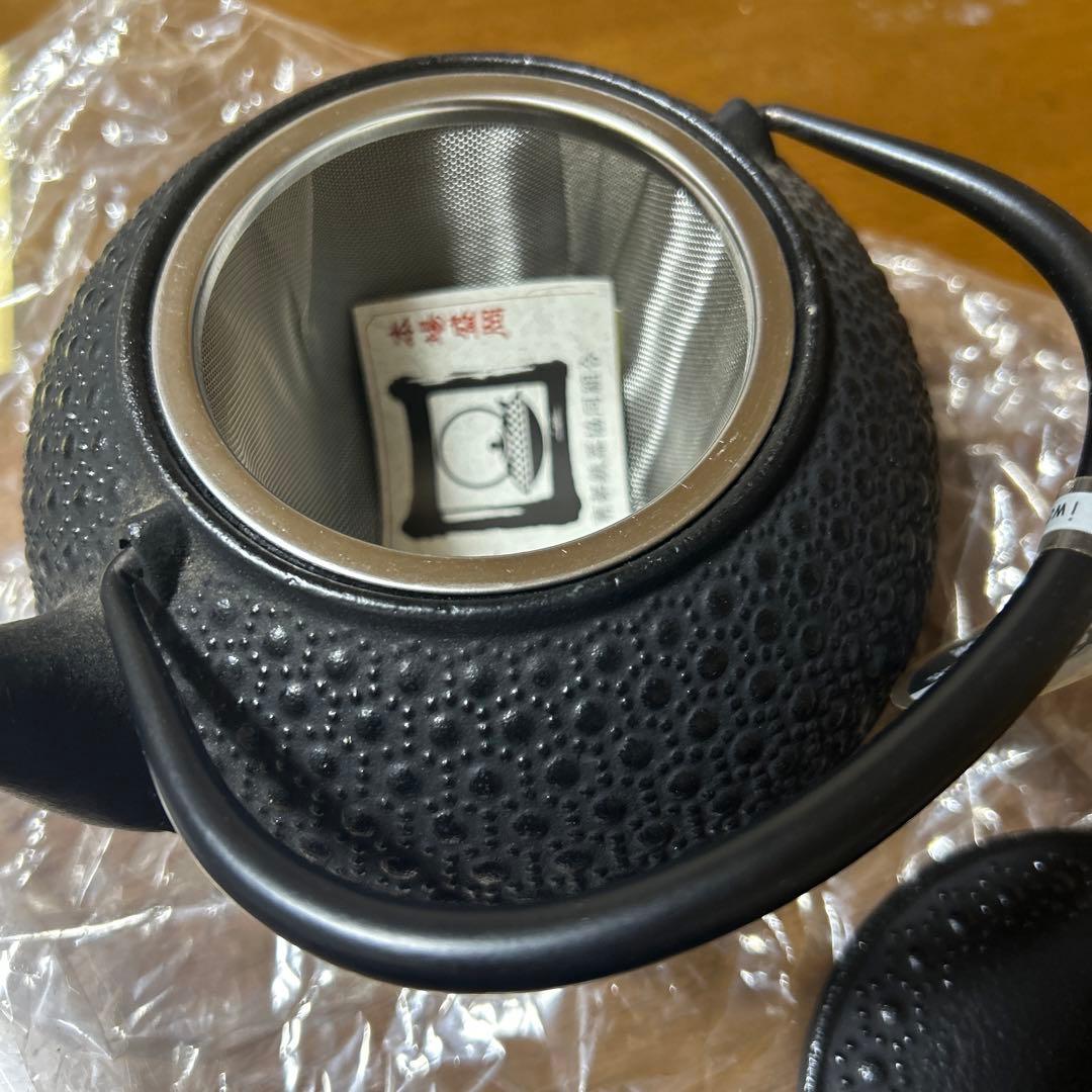 南部鉄器 急須岩鋳 5型亀甲　黒